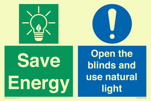 Save Energy open the blinds and use natural light